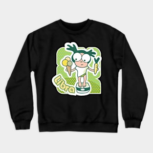 Libra Colorful Zodiac Sign Cartoon September October Crewneck Sweatshirt